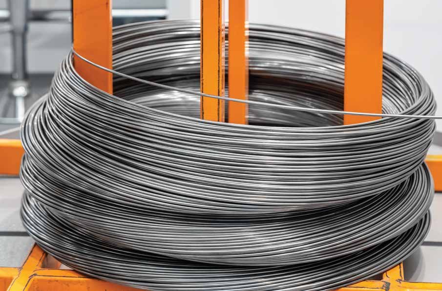 Coils of round steel wire